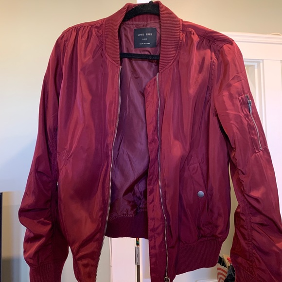 Maroon bomber jacket - Picture 1 of 3